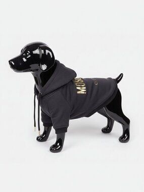 Moschino Black Logo Printed Dog Hoodi-35CM
